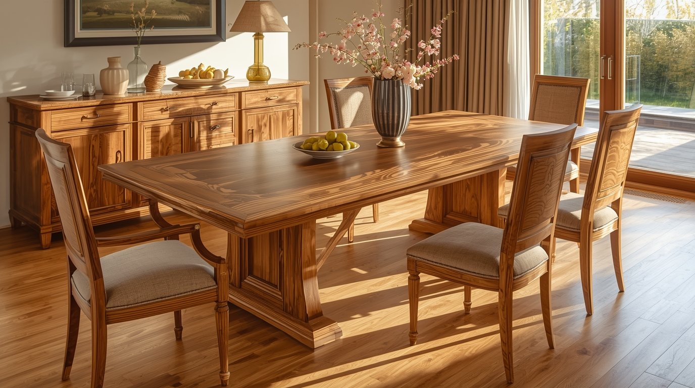 Classic English Oak Dining Table by Myxshak