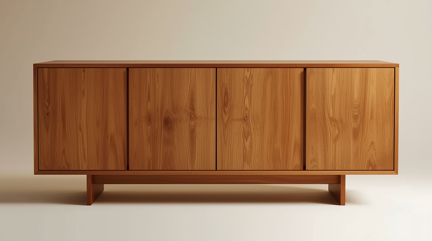 Custom wooden cabinet with natural finish by Myxshak